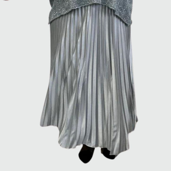 Silver Pleat Skirt